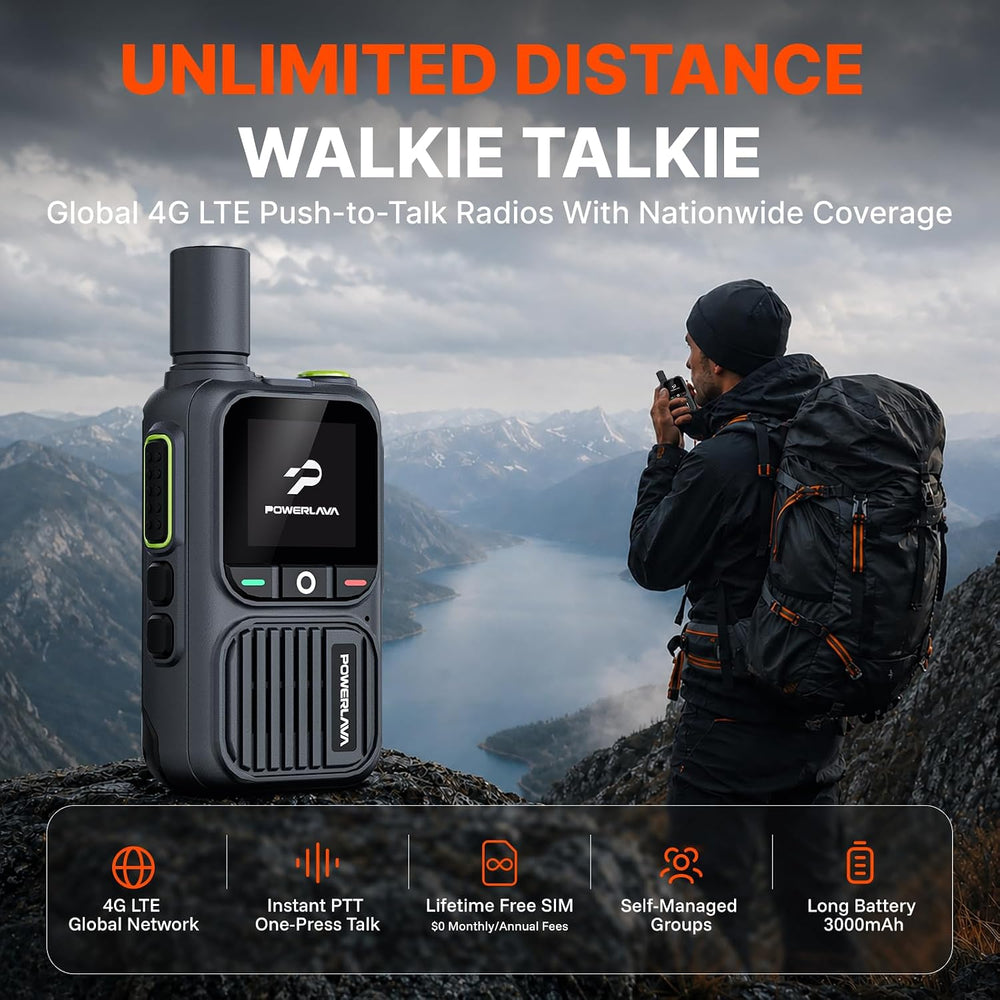 Lifetime Free Walkie Talkies Long Range 4G LTE Radios Global PoC Radios