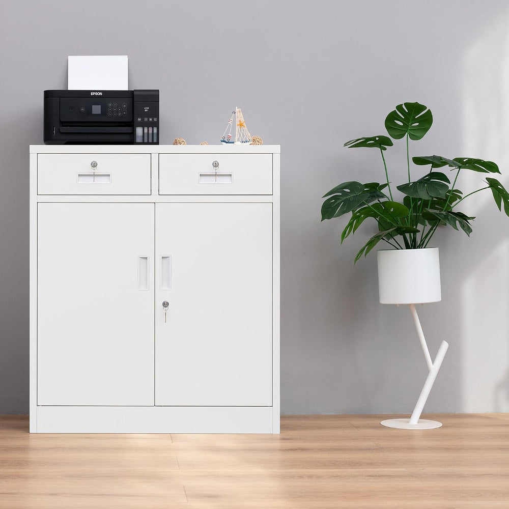 Wanfu Metal Storage Cabinet, Locking Storage Cabinet with Adjustable Shelf, 3...
