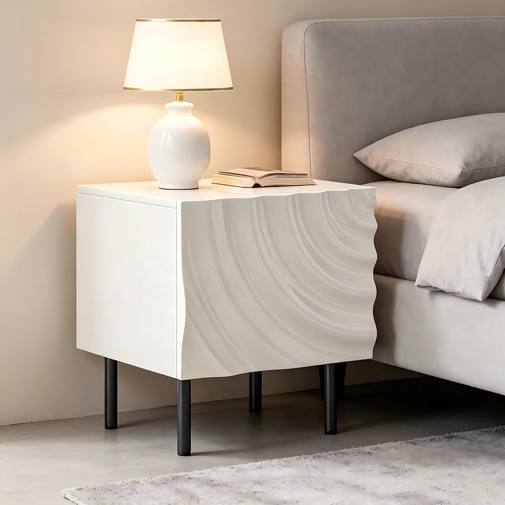 Nightstand Set of 2, Unique Design Side Table Set, Small Bedside Accent Table...
