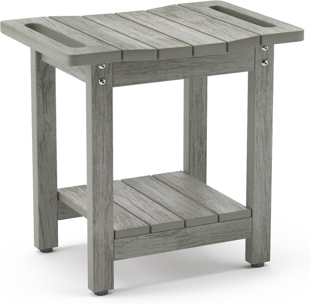 LUE BONA HDPS Shower Benches for Inside Shower, Gray Shower Stool for Shaving...