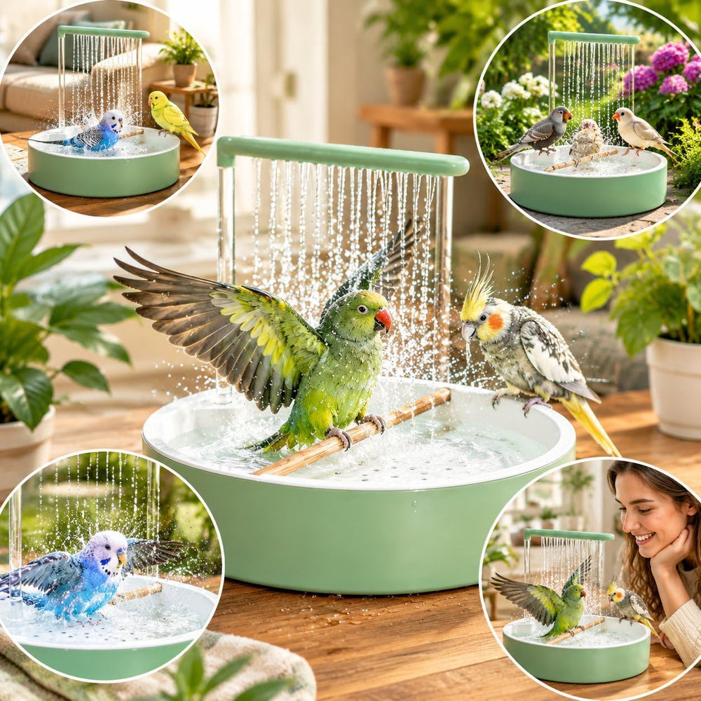 Automatic Bird Bath Fountain for Indoor Parrots & Birds