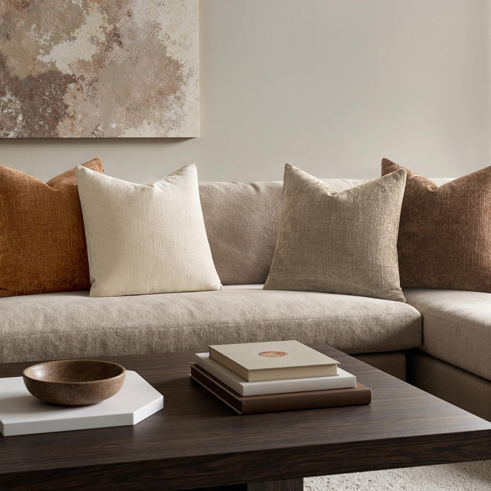 MIULEE Pack of 4 Fall Decorative Throw Pillow Covers 18x18 Inch Chenille Text...