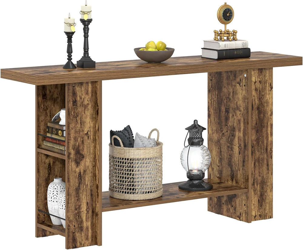 FOLUBAN Console Table for Entryway, Farmhouse Sofa Table with Side Storage fo...