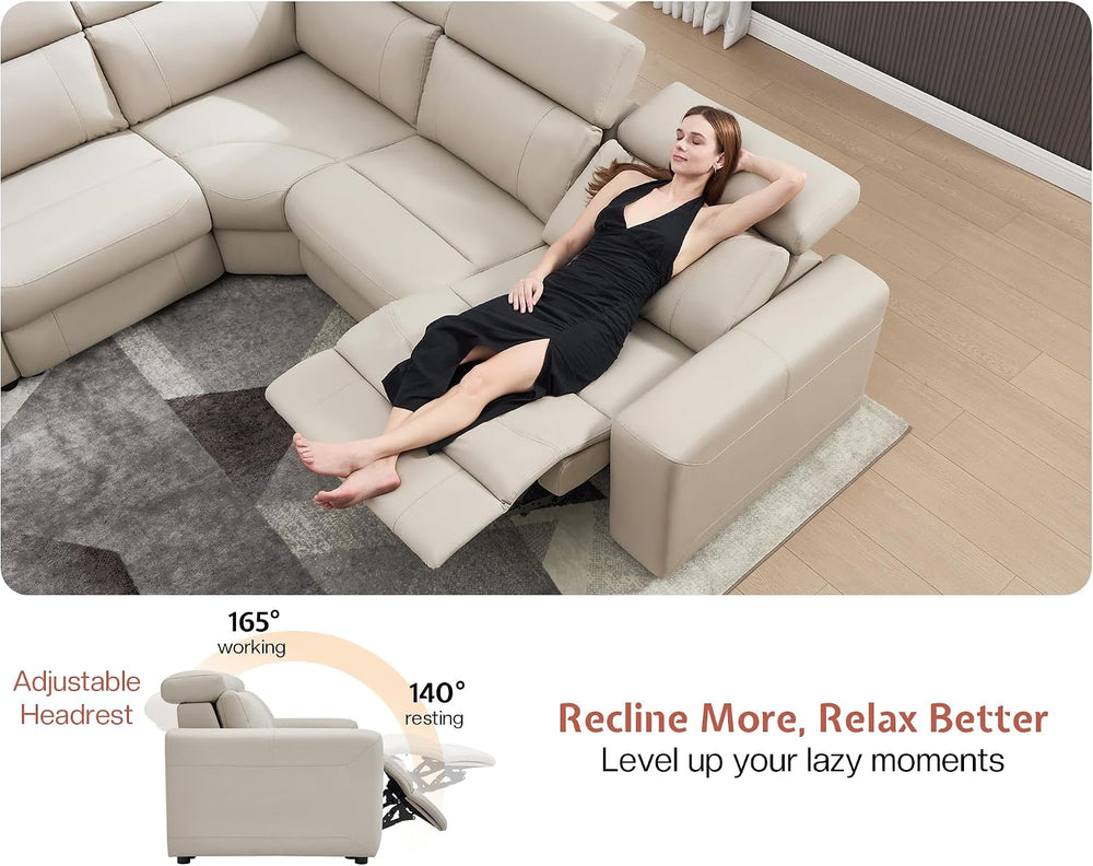 Power Reclining Sectional, Sectional Recliner, Leather Reclining Sectional | ...