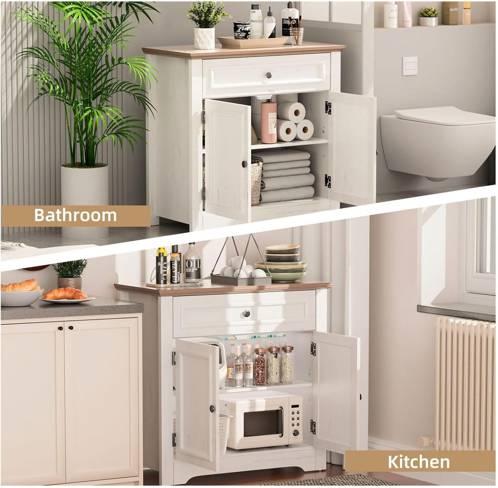 Buffet Cabinet with Storage and Drawer,Sideboard Coffee Bar with Adjustable S...