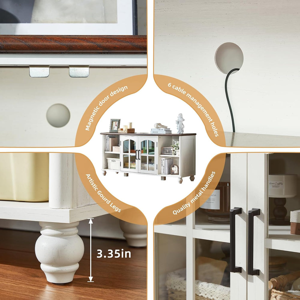 RWYHG Farmhouse TV Stand for 60 in TV, Entertainment Center for Living Room |...
