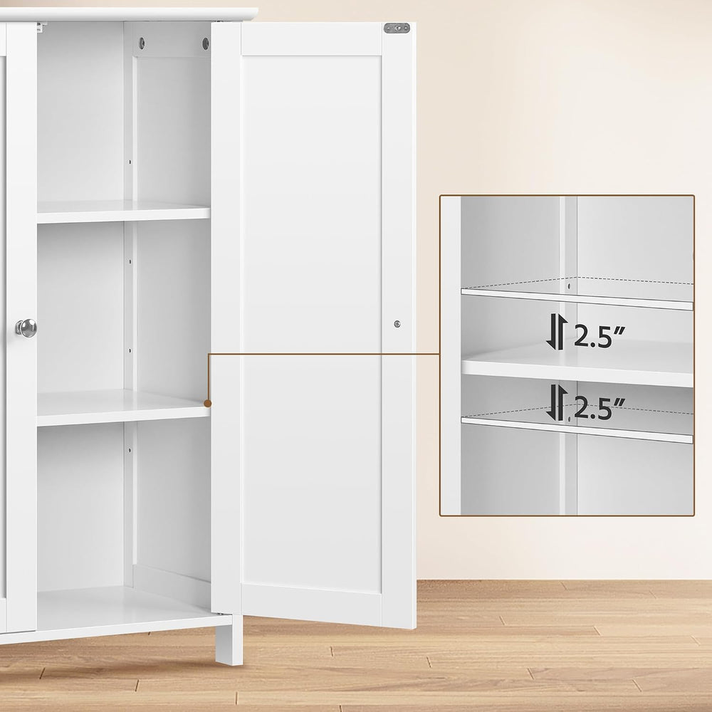 Yaheetech Small Bathroom Storage Cabinet for Towels with 2 Doors, White