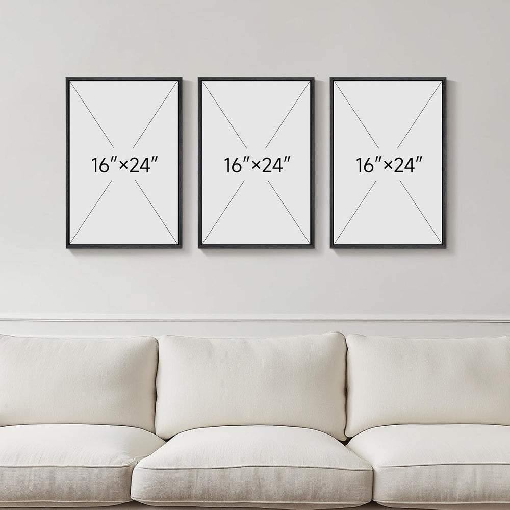 Framed 3 Piece Sweet Dreams Minimalist Canvas Wall Art Bedroom, 16x24 Inch