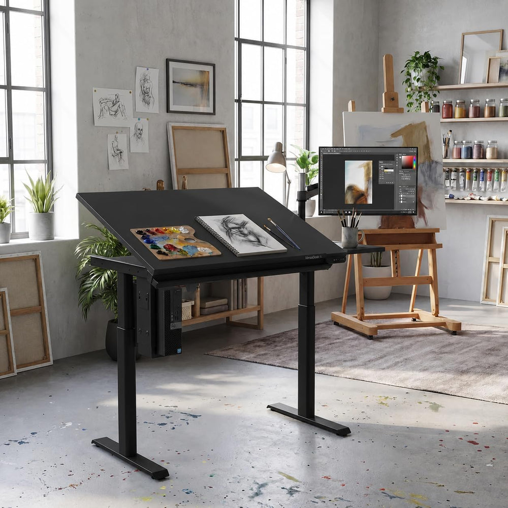 VERSADESK Smart Drafting Table - Electric Height Adjustable Desk with Tilt An...