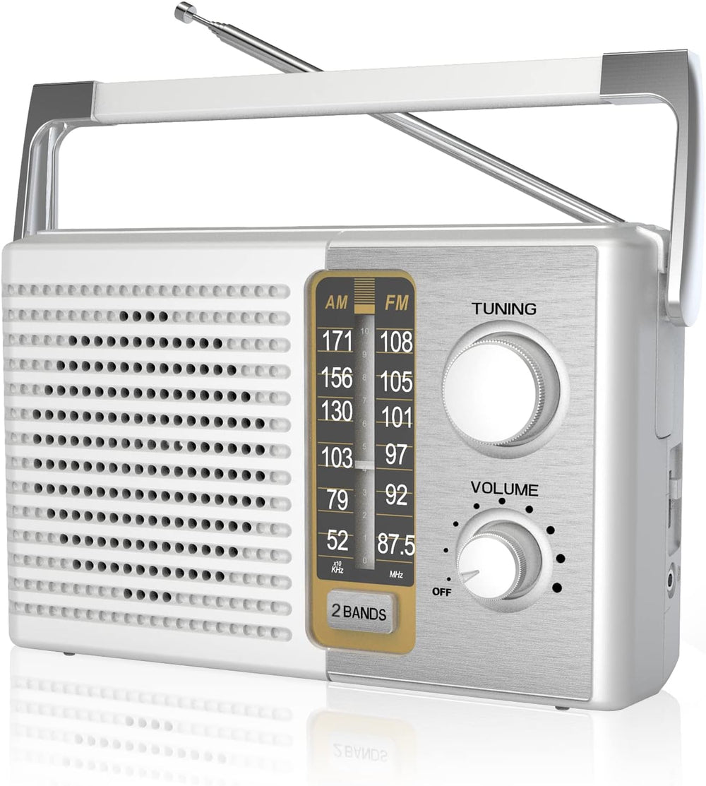 AM FM Radio AC & Battery Powered Headphone Jack for Senior Home Use