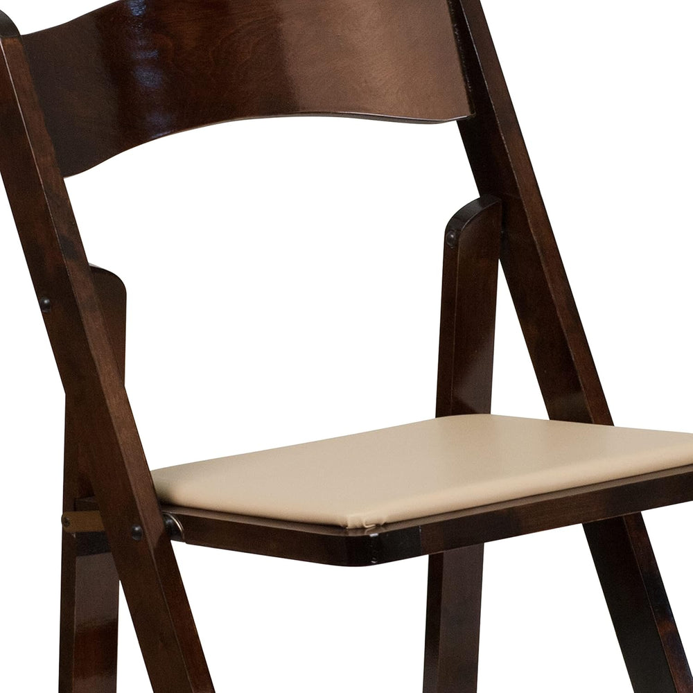 Flash Furniture Hercules Wood Folding Chair with Vinyl Padded Seat, 2-Pack