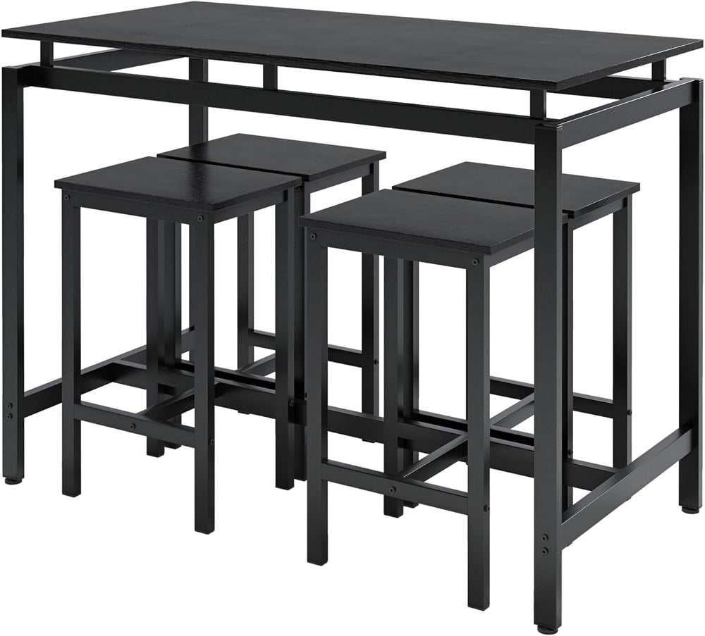 47.2“ 5-Piece Metal Frame Counter Height Dining Table Set for 4, Pub Table | ...