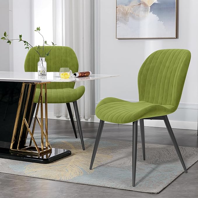 Dining Chairs Set of 2 Modern Velvet Dining Room Chairs Upholstered Dining Ch...