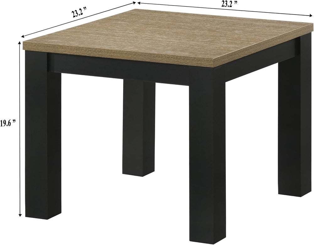 Brown Black 3-Piece Living Room Table Set Table Top Cocktail Table and Two