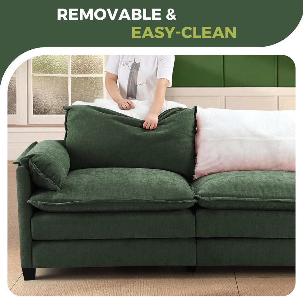 ELUCHANG 153" Oversized Modular Sectional Sofa, Comfy Chenille Cloud Cou...