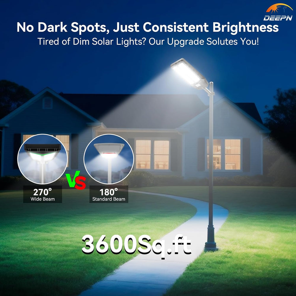 Deepn Ultra Bright Solar Lights Outdoor 8000W with Motion Sensor, TW003