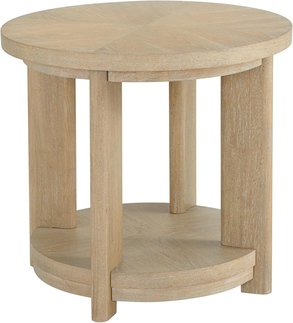 Tan Round Accent Table