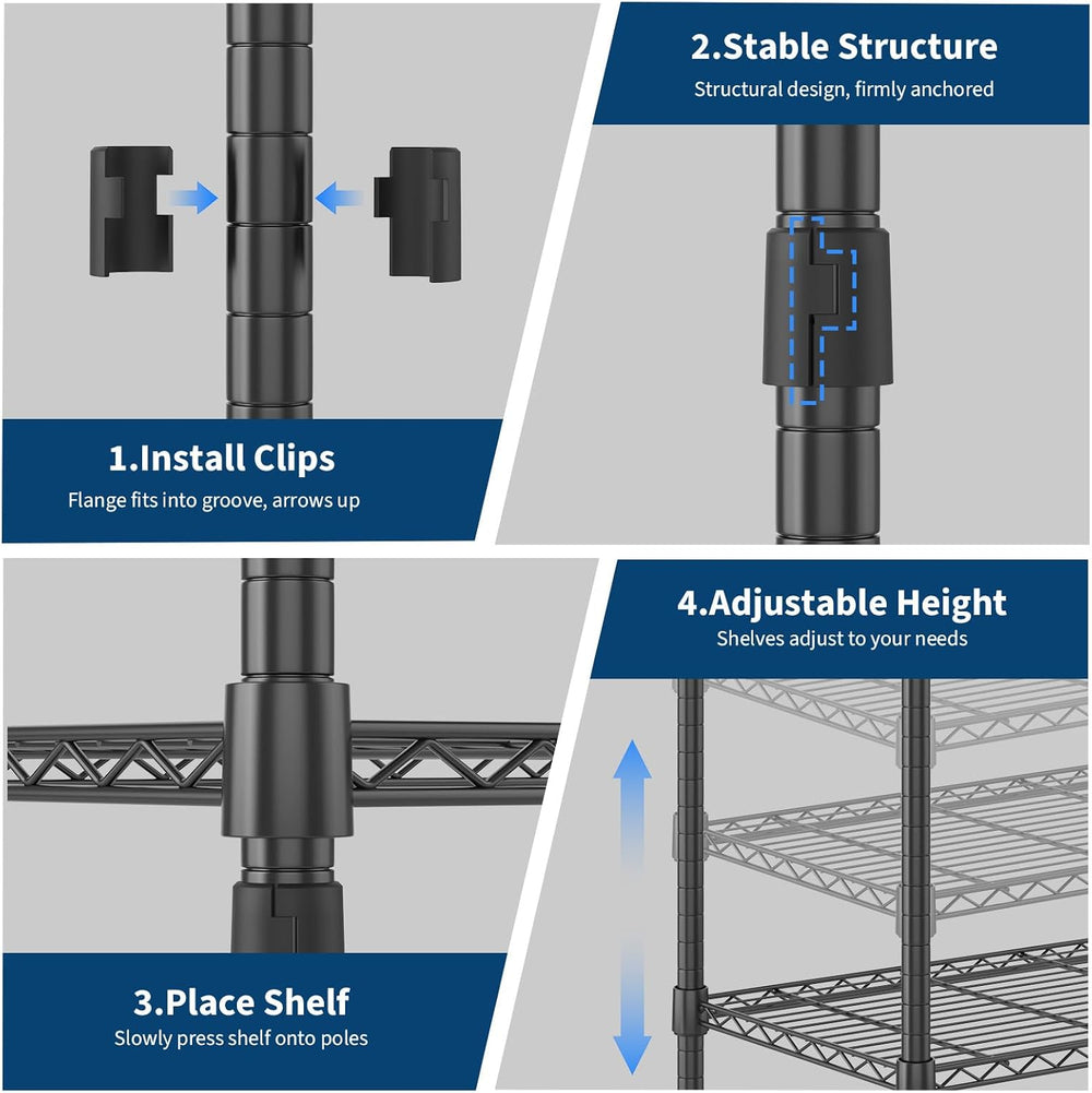 Garvee Heavy Duty Clothes Rack with Cover, 485LBS, on Wheels, Carbon Steel