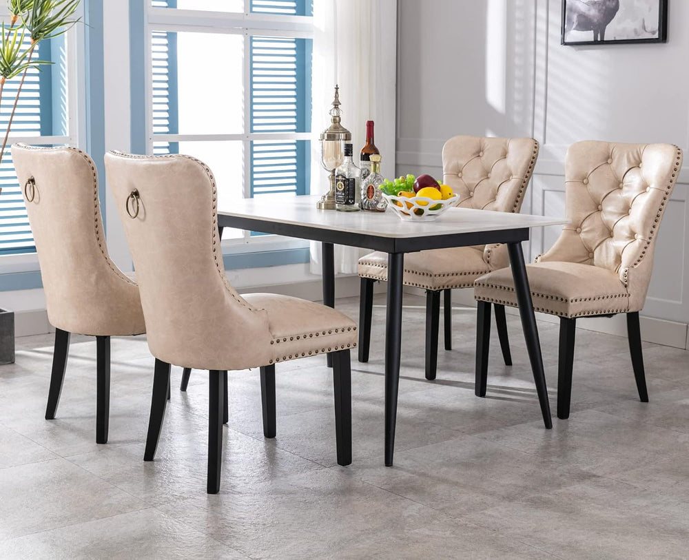 EALSON Modern Dining Chairs Set of 8 Mid Century Leather Dining Room Chairs w...
