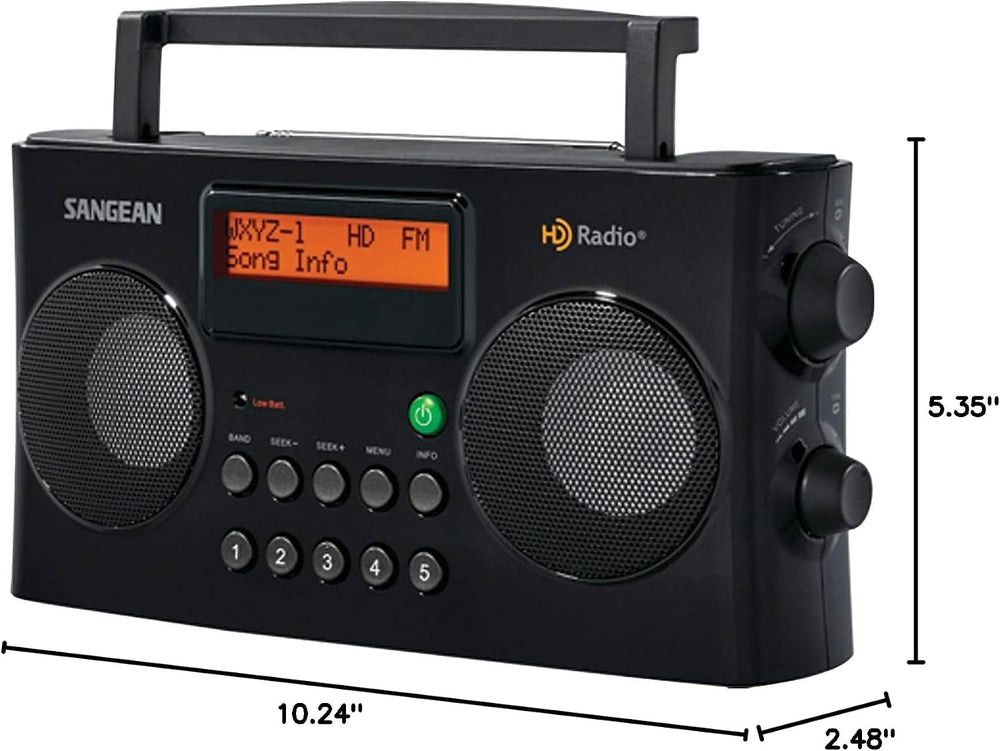 Sangean HDR-16 HD AM/FM Portable Radio, Black