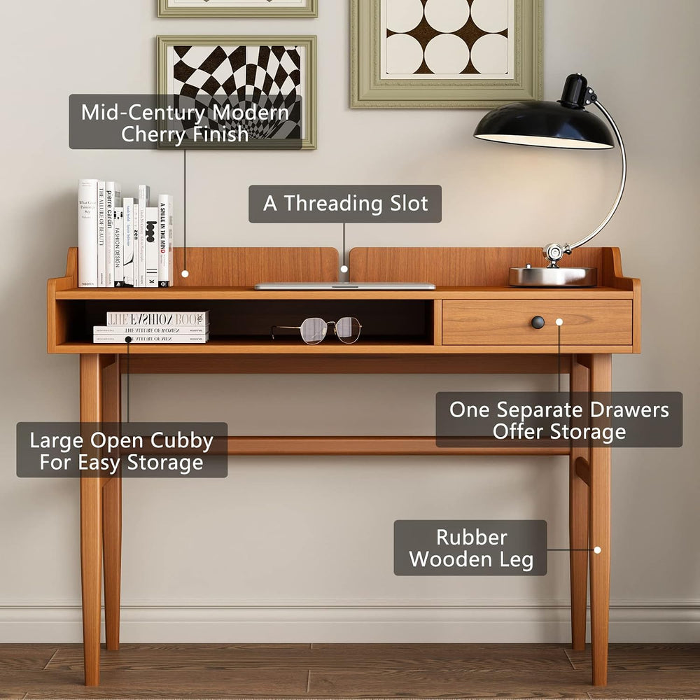 Vintage-Style Desk with Scandinavian Flair, Computer or Laptop Desk, Writing ...