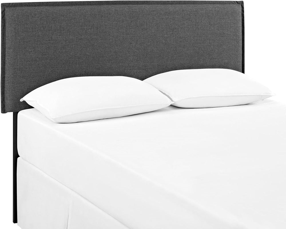 Modern Contemporary Urban Design Bedroom Queen Size Headboard, Grey Gray, Fab...