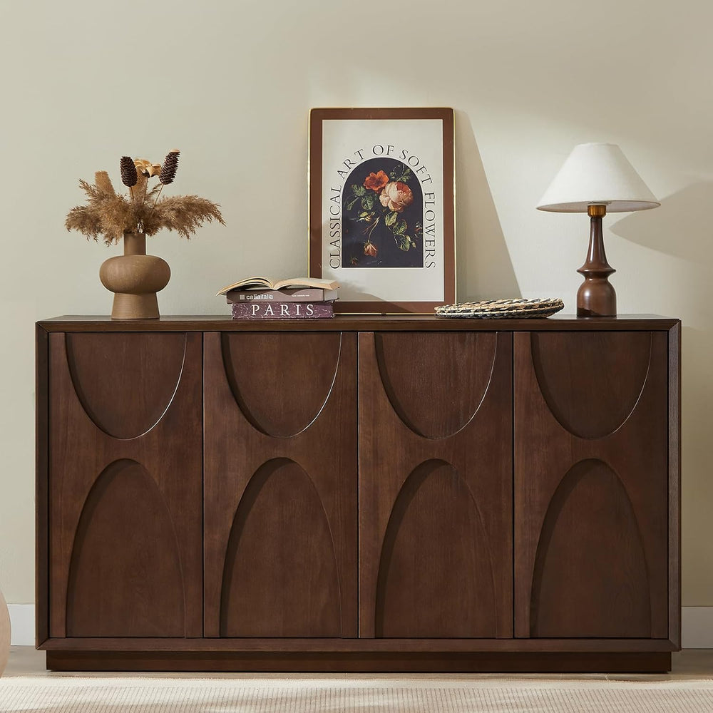 LKTART 59" Sideboard Buffet Cabinet Retro Accent Storage Cabinet with Ma...