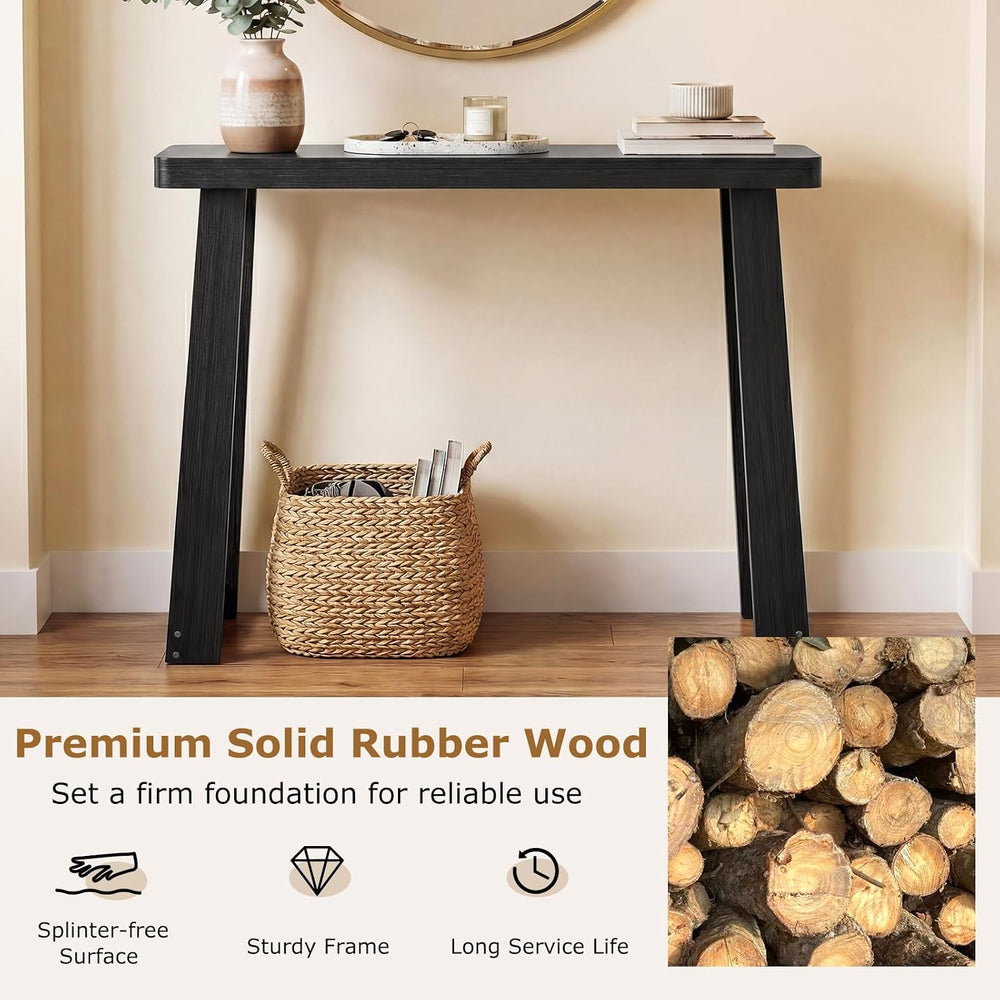 GOFLAME Solid Wood Console Table, 43” Narrow Long Sofa Tables Behind Couch, R...