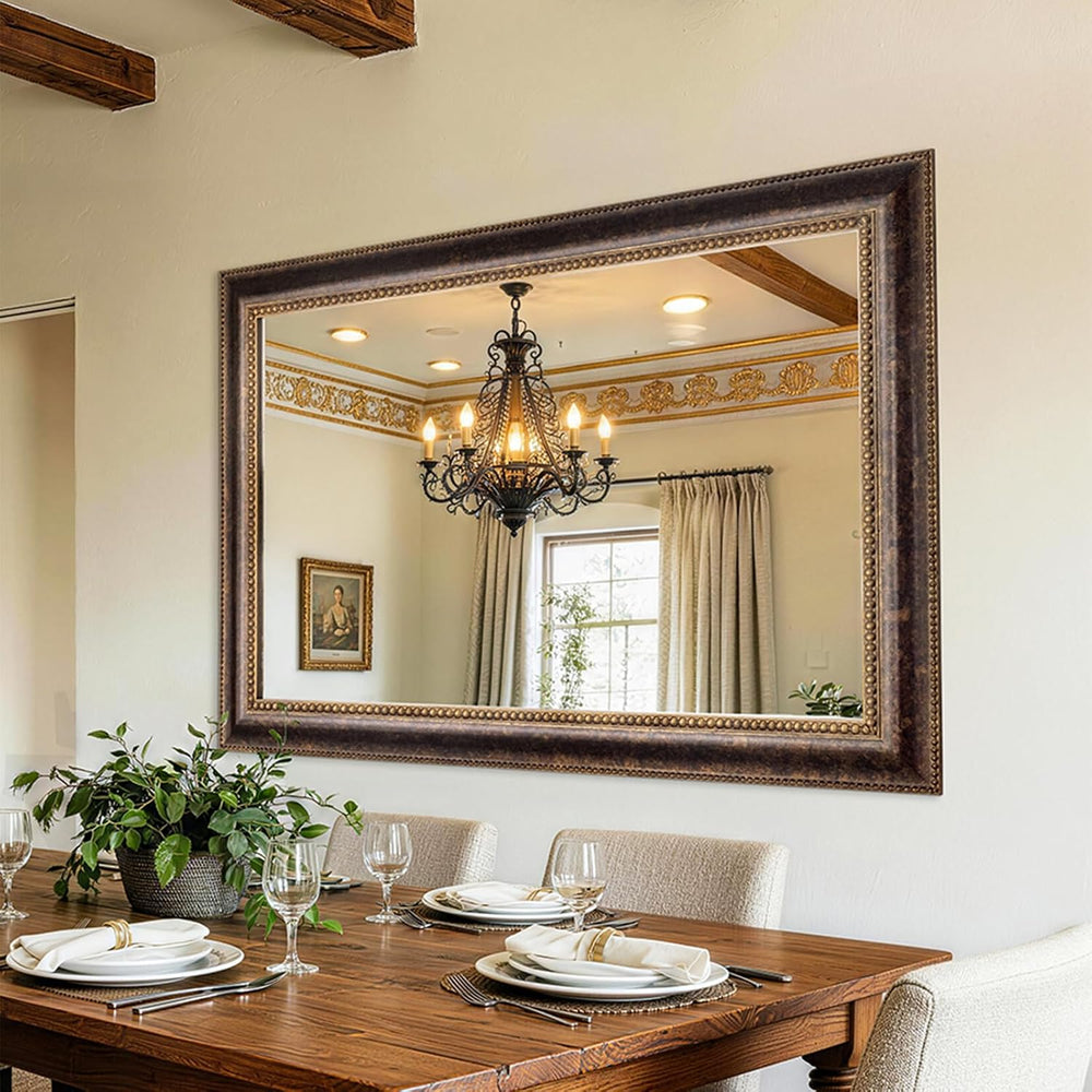 34.2 x 50 Inch Extra Large Statement Bedroom Wall Mirror, Traditional Decorat...