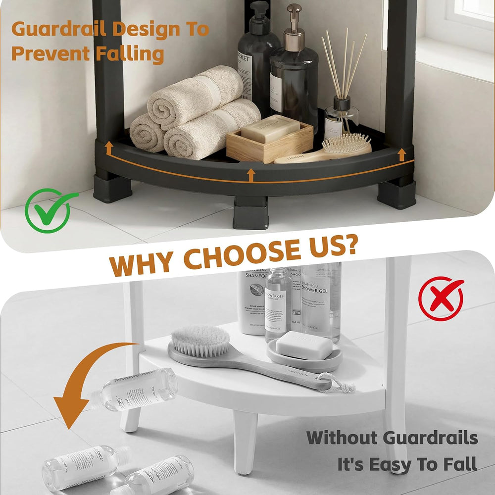 Corner Shower Stool for Inside Shower, Waterproof Shower Bench for Shaving Le...