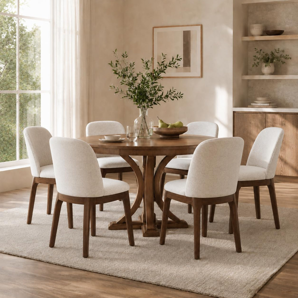 MALOL Wooden Dining Chairs Set of 6, Upholstered Kitchen & Dining Room Ch...