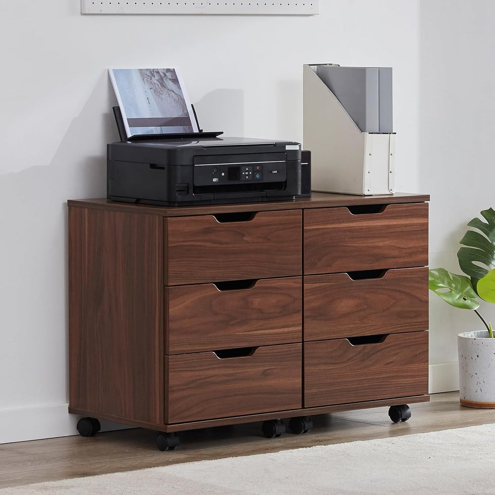 Farini Wood File Cabinet for Home Office,Under Desk 3 Drawer Mobile File Cabi...