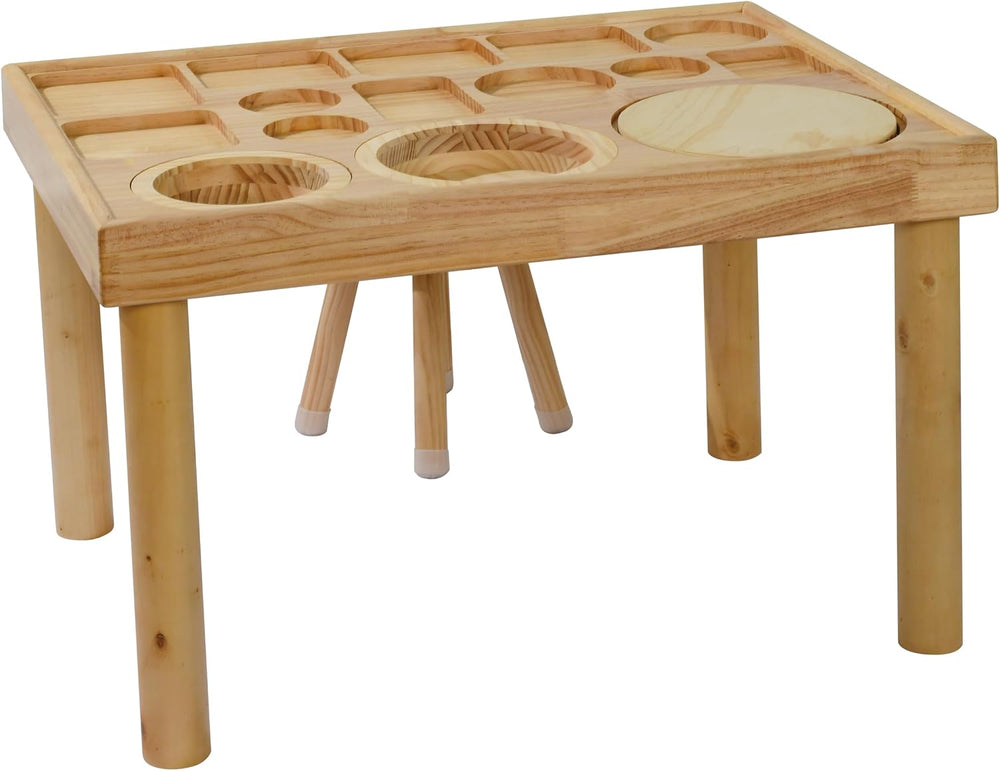 Wooden Sensory Table for Toddlers with 2 Chairs, Double-Sided Boards | Sand a...
