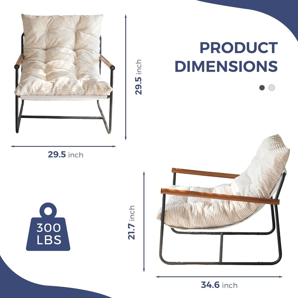 MAXYOYO Modern Accent Chair, Comfy Living Room Chair with Metal Frame | Accen...