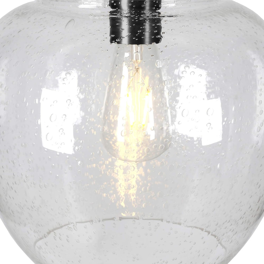 Henn&Hart Arc Floor Lamp with Glass Shade in Blackened Bronze/Seeded, Flo...