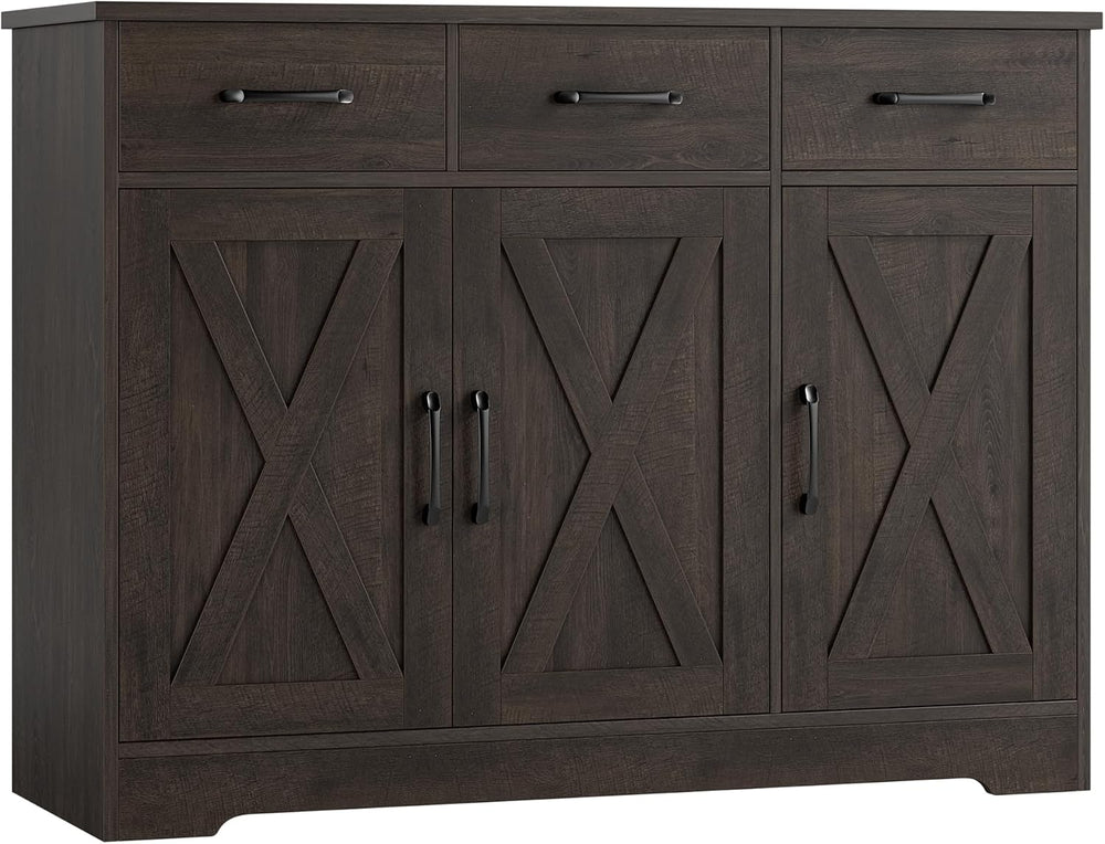 HOSTACK Kitchen Buffet Cabinet with Storage, Sideboard Coffee Bar, Brown
