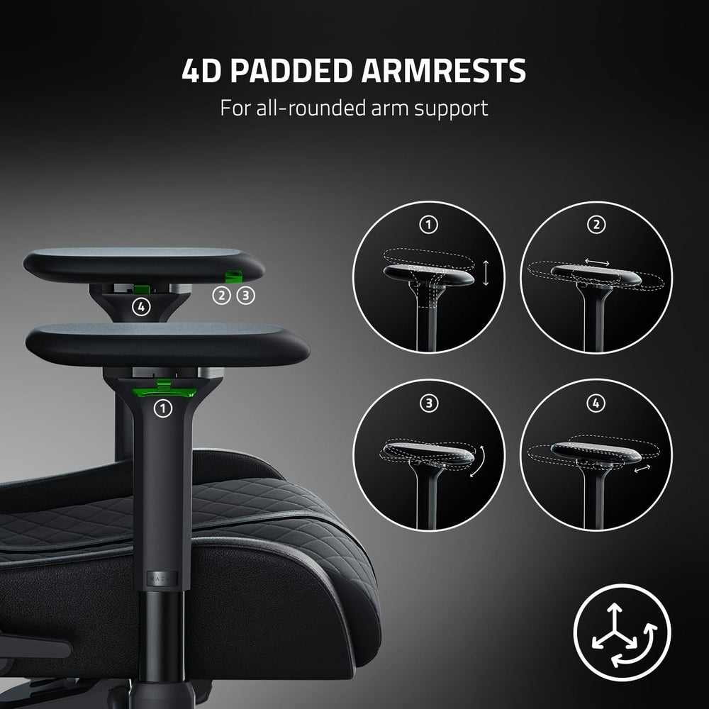 Razer Enki Gaming Chair, Built-in Lumbar Arch, All-Day Comfort, Black | Optim...