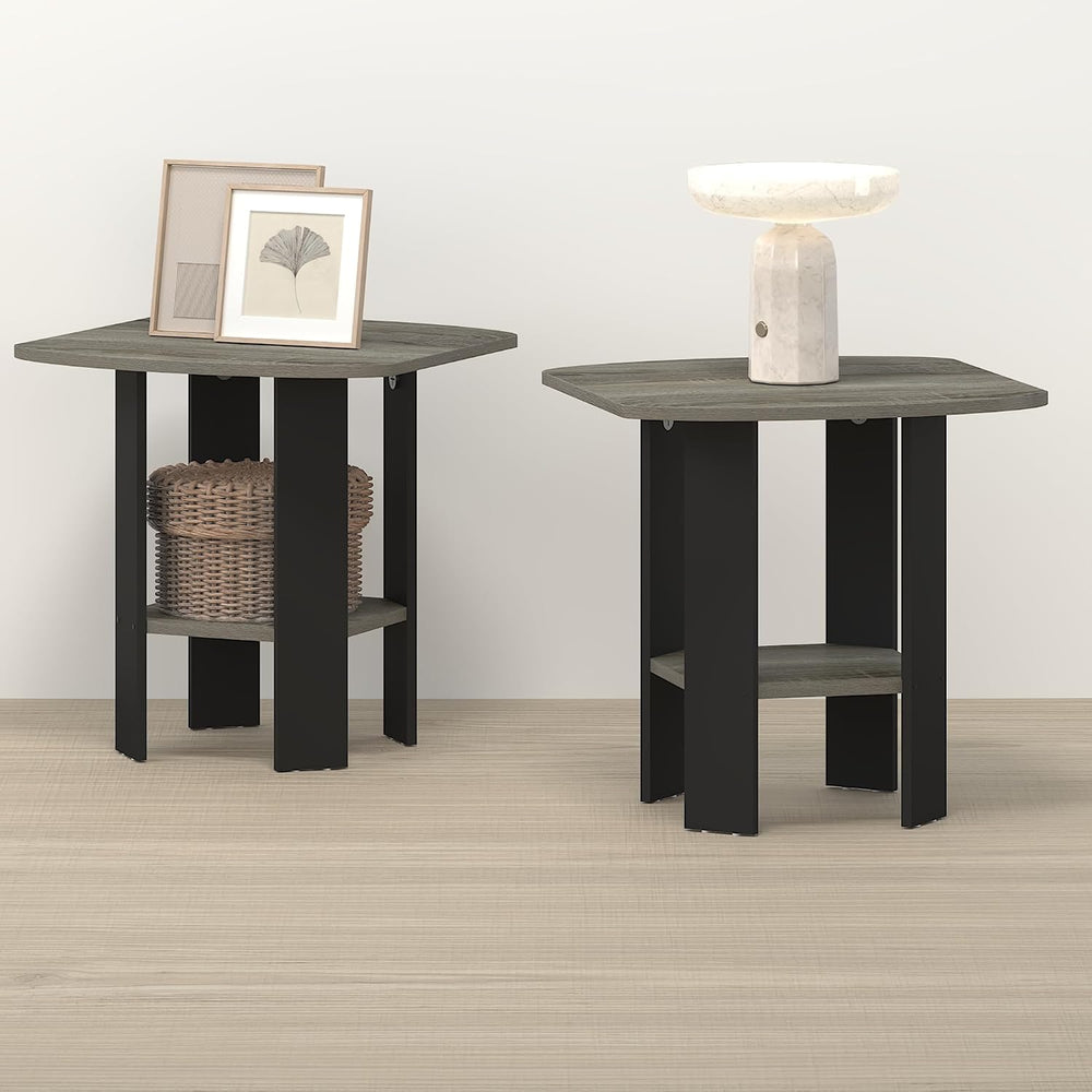 Toki Side Table, Set of 2 End Table, Nightstand, with Open Shelf, for Living ...