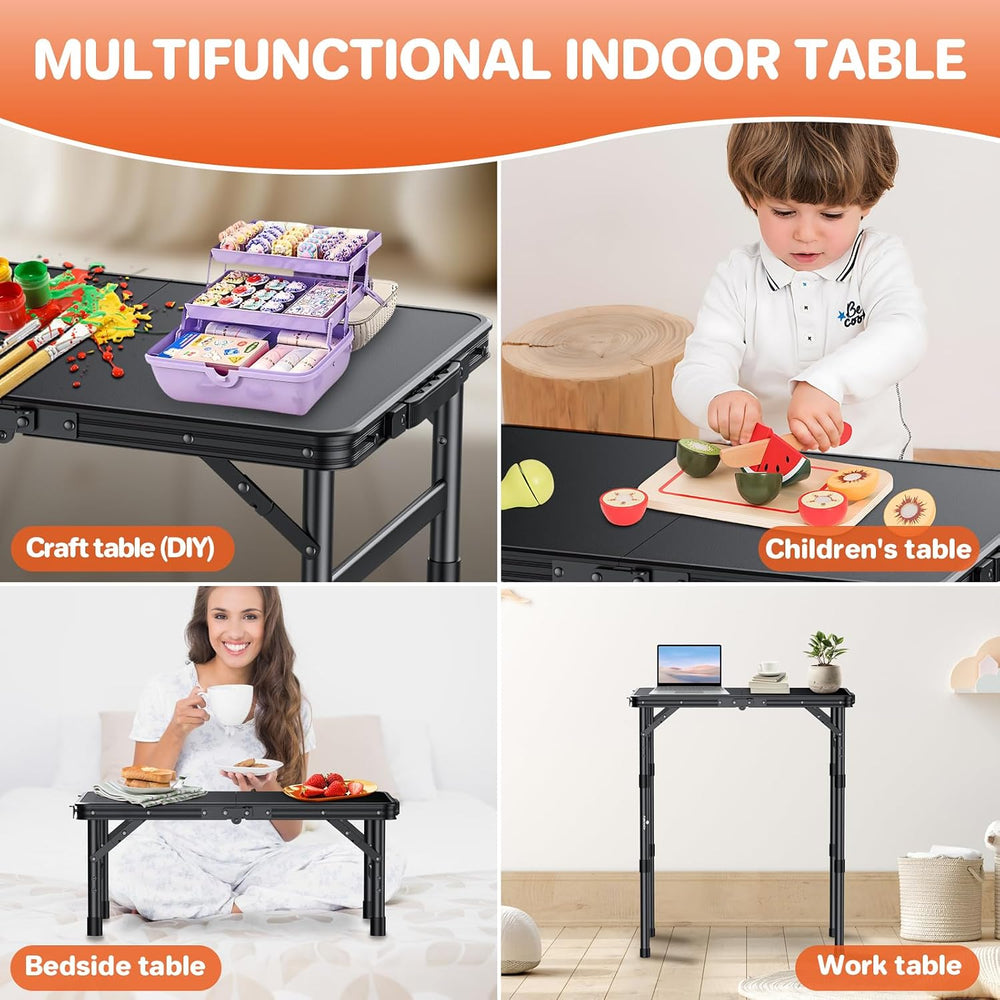 FUNYKICH Waterproof Camping Tables with Plastic Tabletop 22.8''x15.7&...
