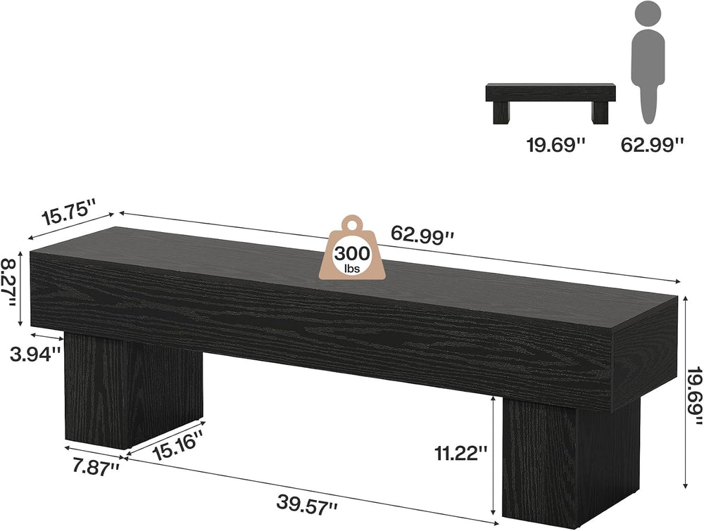 Tribesigns 63“ Extra Long Entryway Bench, Indoor End of Bed Bench for Bedroom...