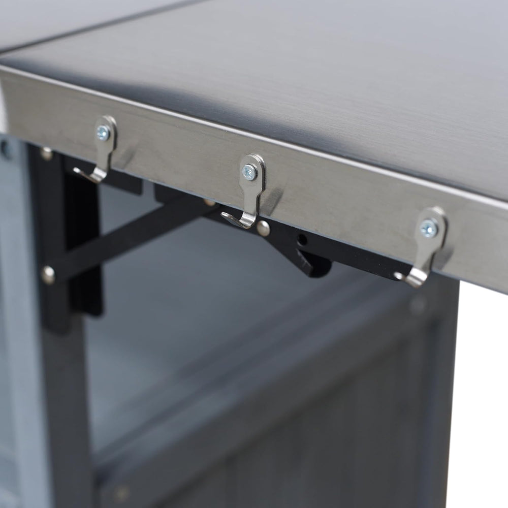 Christopher Knight Home Outdoor Bar Cart with Stainless Steel Top and Lockabl...