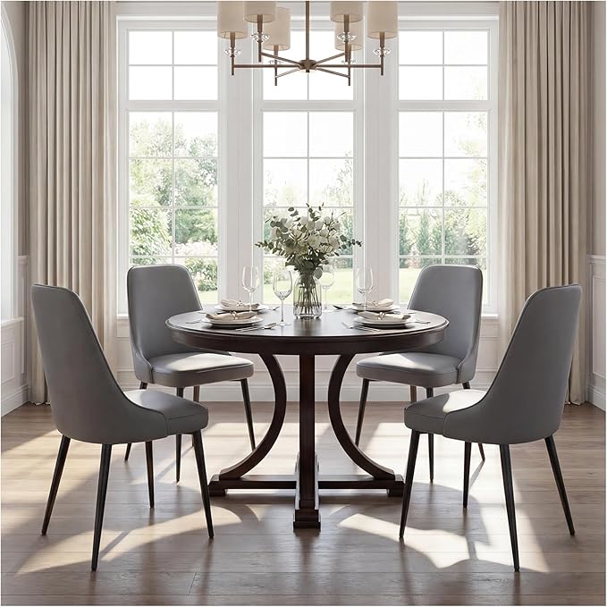 Modern Dining Chairs Set of 4, Faux Leather Upholstered Dining Room Chair Kit...