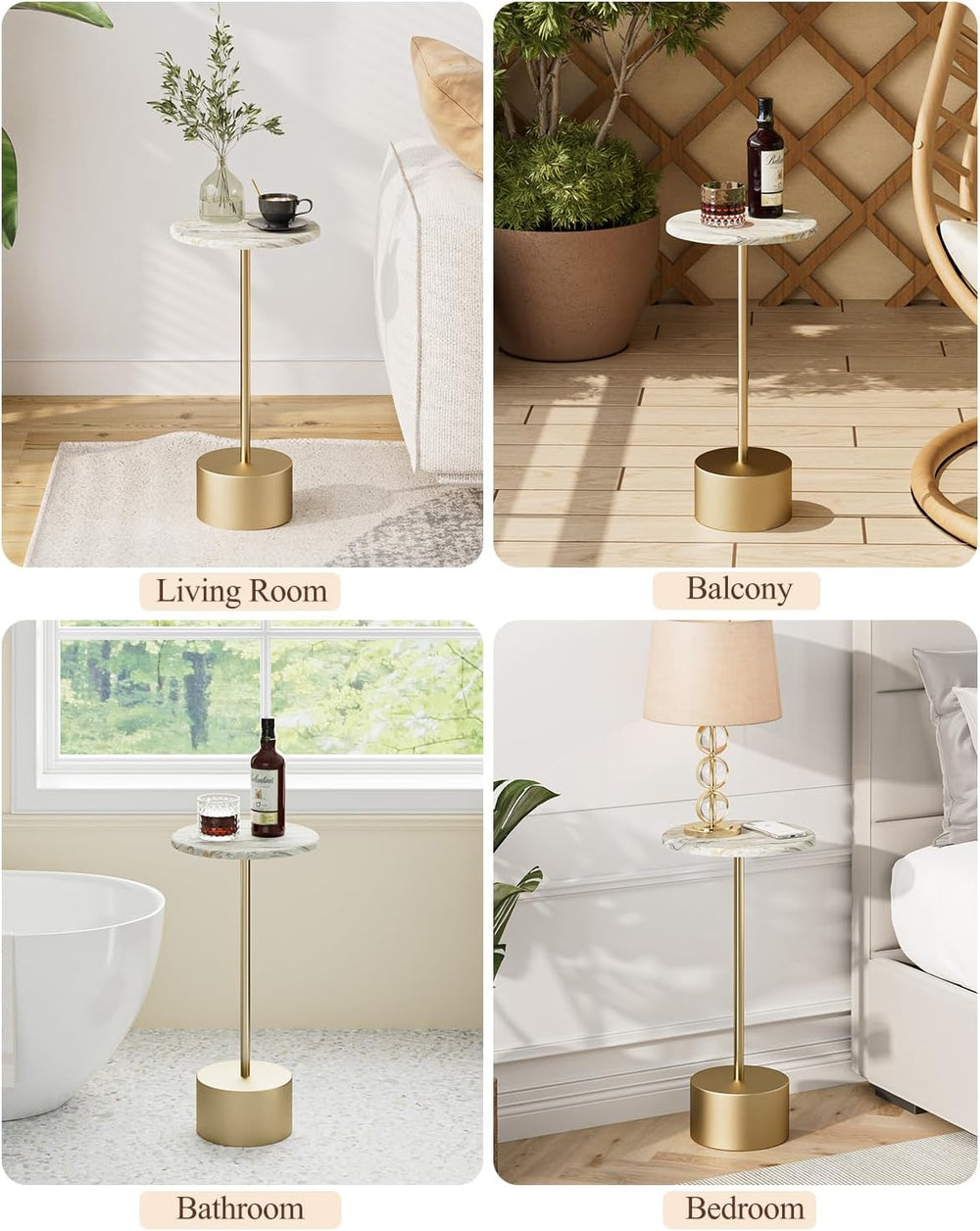 Drink Table Pedestal, Round Side Table, Drink Tables for Small Spaces, Pedest...