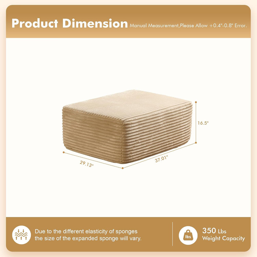 37.1" Ottoman for Couch, Memory Foam Cloud Sectional Couch for Living Ro...