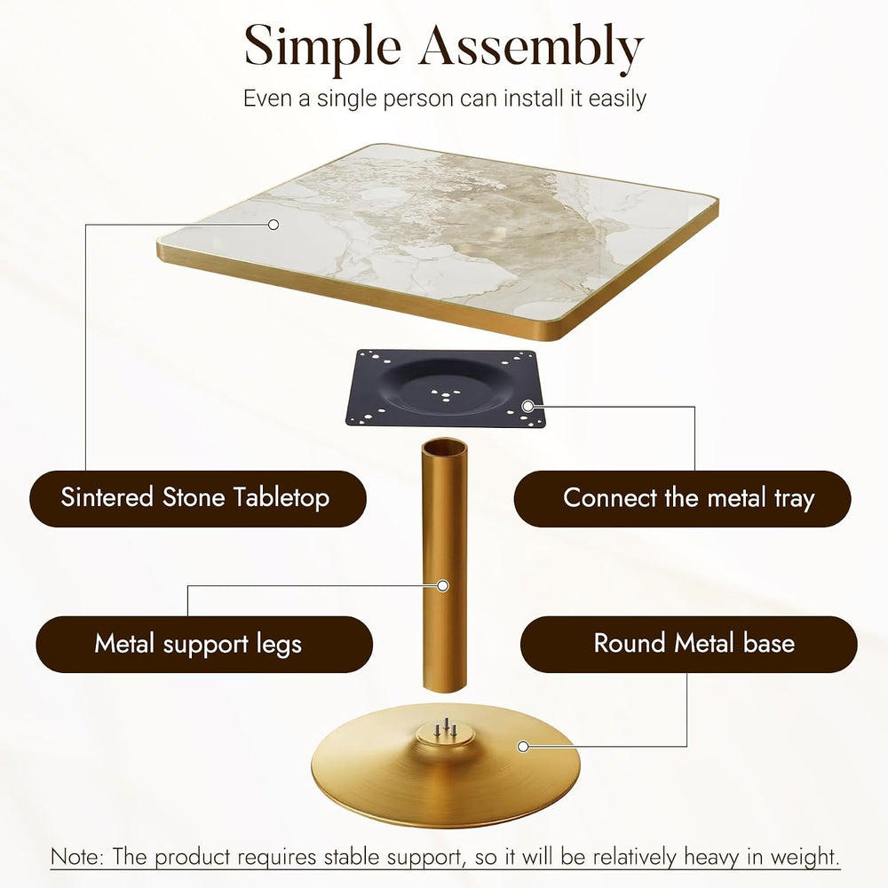 31.5" Square Dining Table, Square Restaurant Table with 1.2" Thick ...