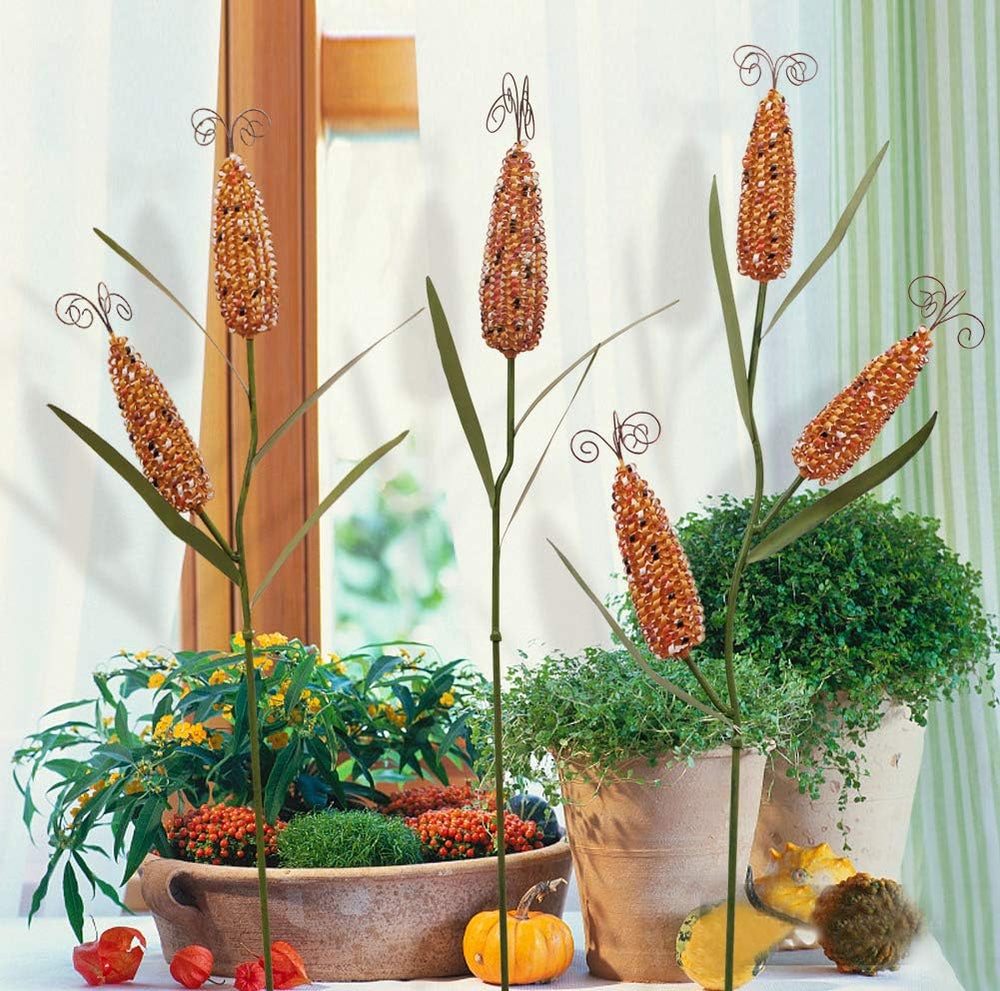 Metal Corn Garden Stake Fall Decor Decorative Corn Stalk Yard Sign