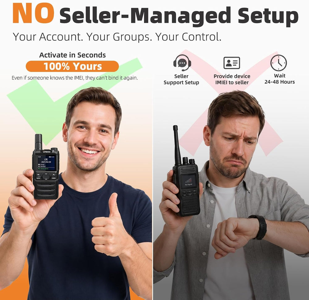 Lifetime Free Walkie Talkies Unlimited Range 4G LTE POC Two Way Radios