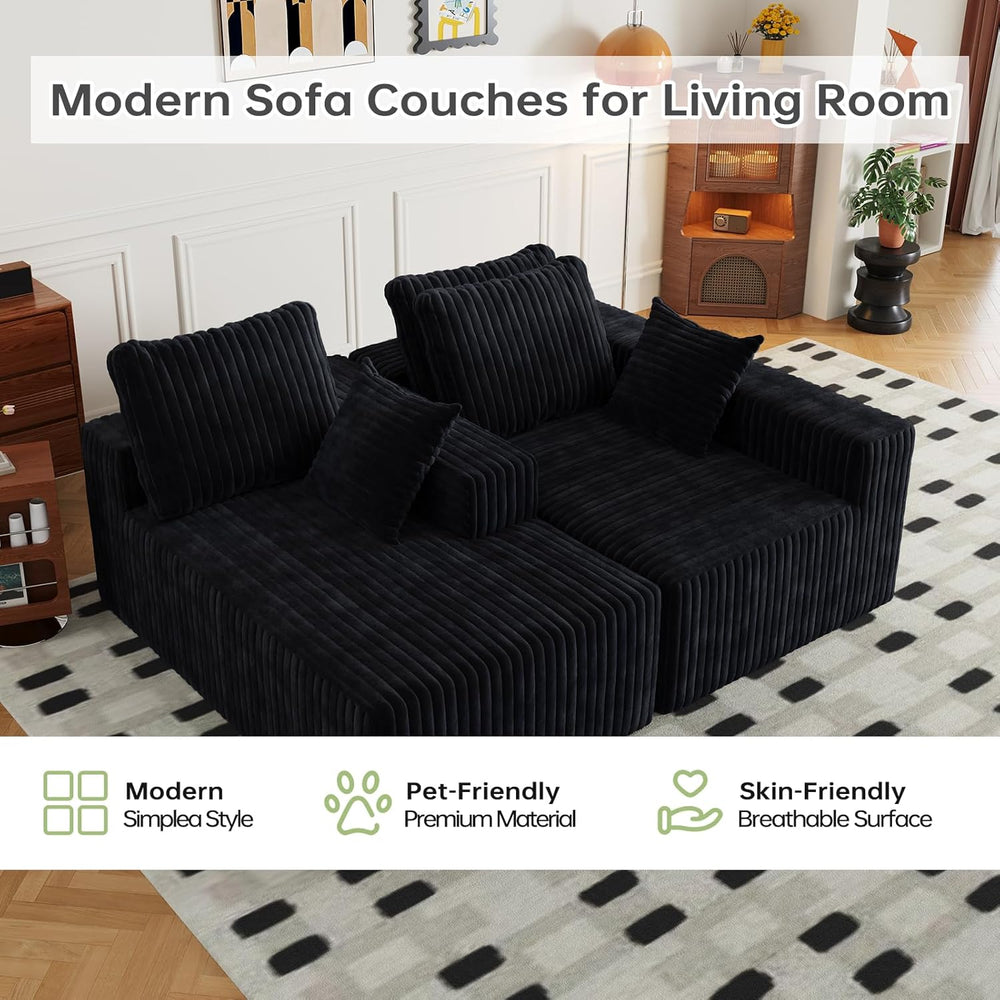 96" Cloud Sectional Couches with Chaise for Living Room