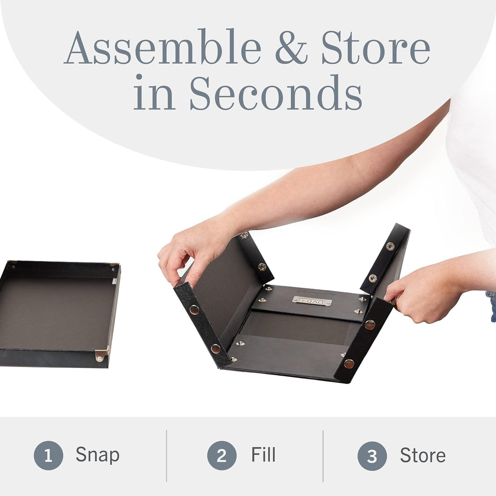 Snap-N-Store DVD Storage Box - 4 Pack - Durable 6 x 8.2 x 16.5 Inch Movie Org...