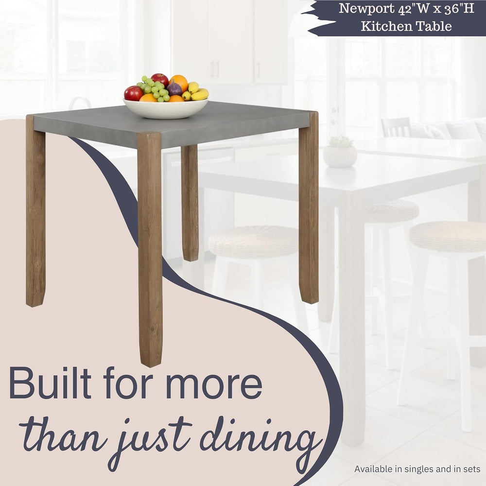Alaterre Furniture Newport Dining Table for 4 – Rustic Industrial 42” x 36” K...